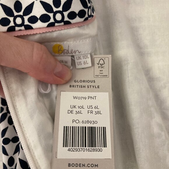 NWT Boden AUBREY Midi Cotton Sleeveless Dress 6L - Picture 8 of 11